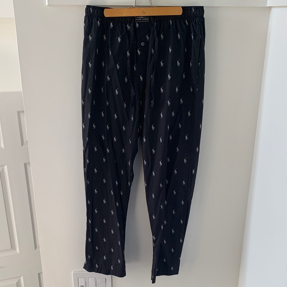 Polo by Ralph Lauren Navy Pants with Logo Pattern